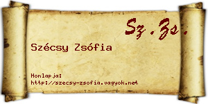Szécsy Zsófia névjegykártya