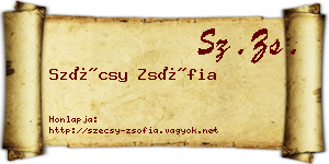 Szécsy Zsófia névjegykártya