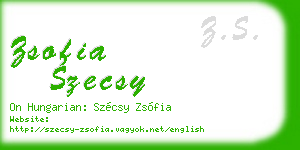 zsofia szecsy business card
