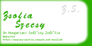 zsofia szecsy business card